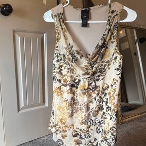 j.t.b Cream Fitted Ruched Tank Top